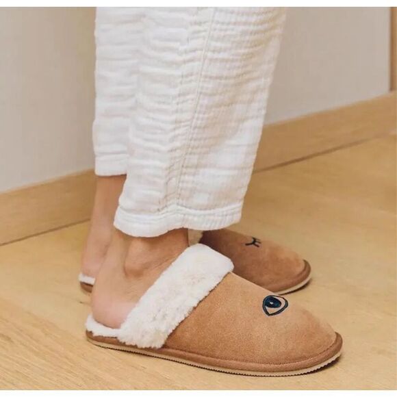 Soludos Cozy Wink‎ Slippers Suede Faux Fur Tan NWOB Size 7 - Picture 3 of 5